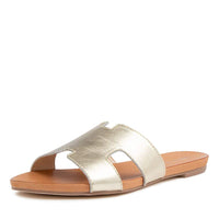 Side View Women's Django & Juliette Jamel Sandal In Pale Gold Leather Sku: Dj15832F39Le